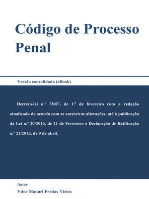 cover image of Código Processo Penal Português